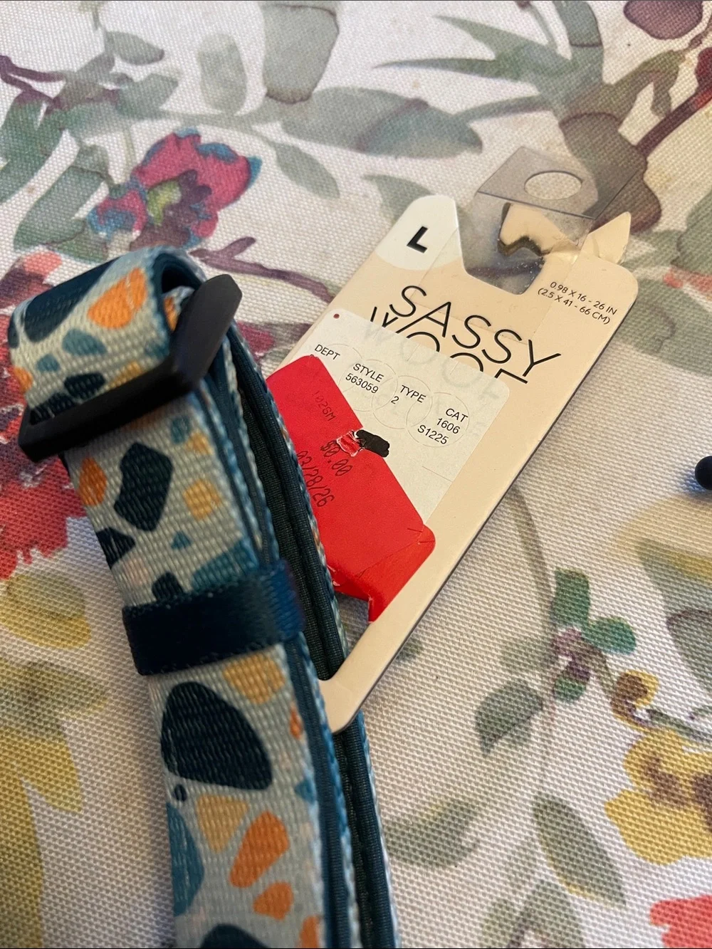 Sassy Woof Blue Pattern Adjustable Dog Collar